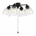 Craftmade 4 Light Universal Light Kit in Flat Black LK401105-FB-LED